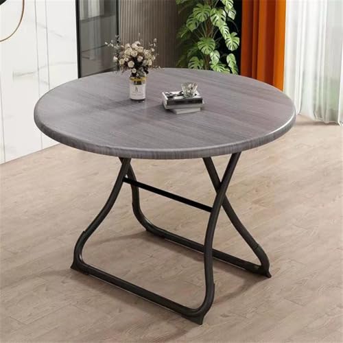 折畳みテーブル 丸 ダイニングテーブル 折り畳み 食卓テーブル 組立不要 お手入れ簡単（幅58cmx奥行58cmx高さ55cm）のサムネイル