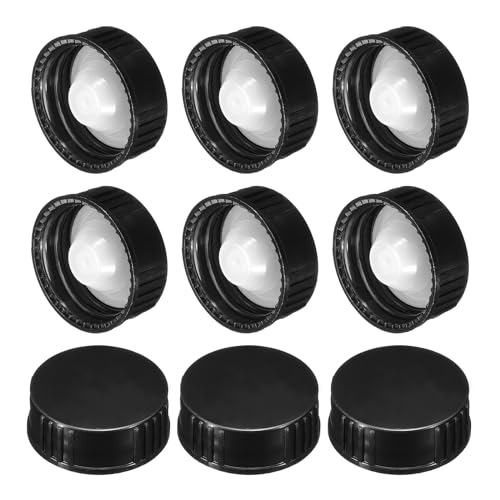 PATIKIL 28mm Phenolic Resin Cover, 36pcs Poly Seal Screw Cap Growler Cap Phenolic Cover Thread for 28-400 Glass Beer Brewing Bottles Gallon Growler Gallon Jug, Black