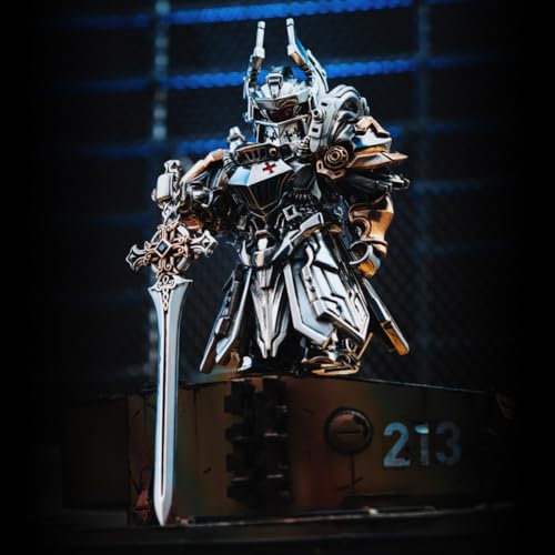 COPPERTIST.WU Mech Justicar Knight Figure Gothic Mecha Fantasy Statue Ornament Craft Collectible Gift for Home Living Room Office Display