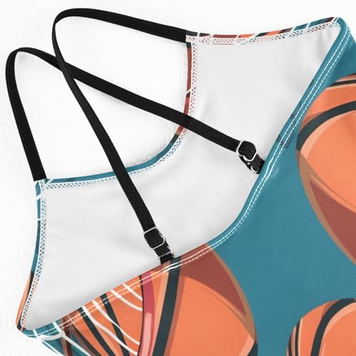 Basketball Play Girls One-Piece Swimsuit Beach Bathing Suit4