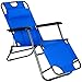 Outsunny Sonnenliege mit Kissen, Klappbare Strandliege, 2-Stufige Gartenliege, 2-in-1 Relaxliege, Metall + Oxfordstoff, Blau 118 x 60 x 80 cm