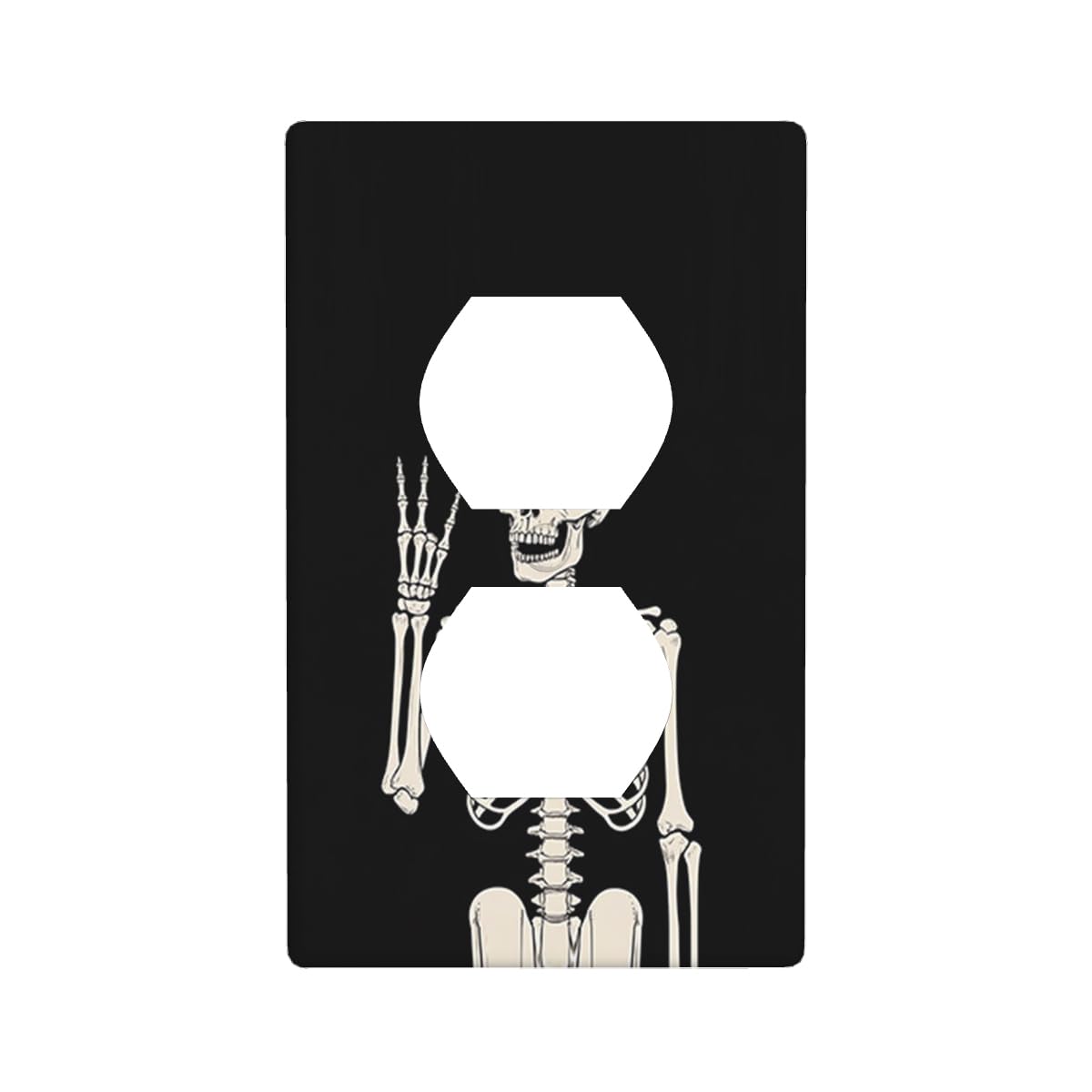 Moslion Halloween Skull Wall Plate Outlet Cover Human Skeleton Dia De Los Muertos Duplex Switch Covers 1-Gang Standard Size Home Kitchen Plug