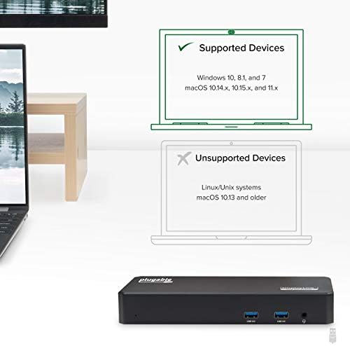 Plugable USB C Triple Display Docking Station with Laptop Charging, Thunderbolt 3 or USB C Dock Compatible with Specific Windows and Mac Systems (3x HDMI, 6x USB Ports, 60W USB PD)