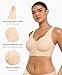 FeelinGirl Compression Bra for Women Post Surgery Front Closure Surgical Bras After Breast Augmentation Recovery Everyday Bra, Beige, L