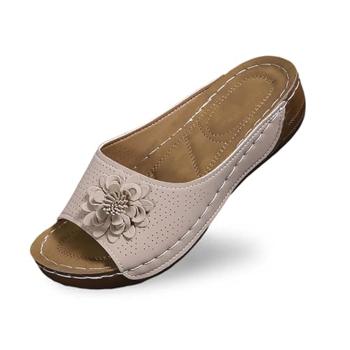 Genérico Zapatillas de estar por casa para mujer,Chanclas Tejido Paja clásica casual suela antideslizante sandalias yoga atléticas Playa Baño Suaves Interior y Exterior