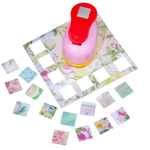 工作用穴あけパンチ、子供用ペーパークラフト用穴あけパンチ、ファイル整理に最適な角穴、多目的DIYラベル作成、手芸ツール、スクラップブッキング、ペーパークラフト、頑丈な滑り止め付き手動エンボス加工機、装飾ツール、手芸、学校、DIYの創作プロジェクトに最適