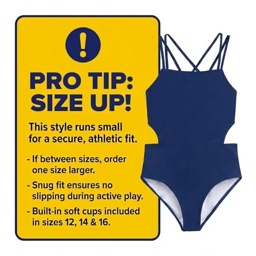 Image of Kanu Surf Girls' Beach Girl Sport Cut-Out One Piece Swimsuit