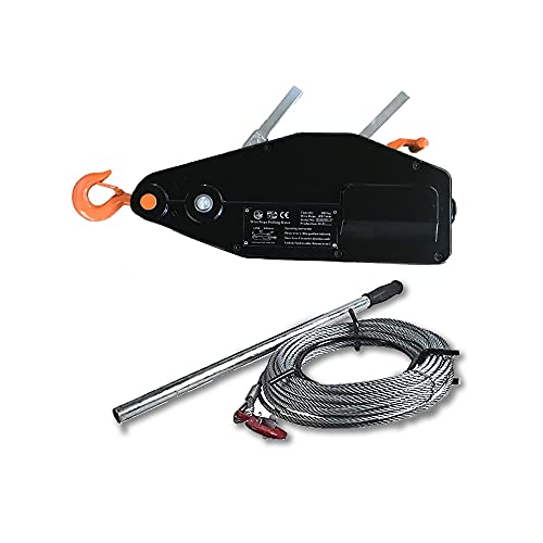 ベストアンサー ハンドウインチ 800kg ブラック ワイヤーロープ 20m ウィンチ 万能携帯ウインチ 携帯ウインチ チルホール 800kg