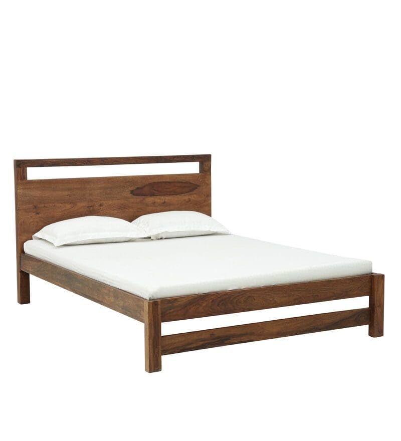 Image of SANKAT MOCHAN Industries Solid SHEESHAM Honey Brown Wooden King Size Bed Double Bed Furniture for Bedroom, Living Room, Home & Hostel (Honey Finish) Matters Size (6 * 6) ((M.S. Size 72 * 72 INCH))