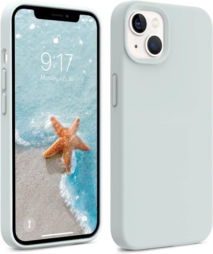 Image of DIZORO Compatible with iPhone 13 Case, Liquid Silicone Case, Full Body Protective Cover, Shockproof, Slim Phone Case, Anti-Scratch Soft Microfiber Lining, 6.1 inch - SAE Grey