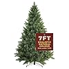Festive Fix Artificial Christmas Tree 7FT – 950 Tips Large Bushy Green Xmas Tree with PVC Branches, Strong Metal Stand – Easy Assembly 7 Foot Christmas Tree for Holiday Décor