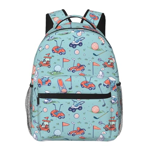 TRYYN Golf Casual Backpack Lightweight Laptop Bag Daypack Cart and Equipment Backpacks for Women Men Teens Students Sport Polyester Bookbag Gifts for School Work Travel Hiking