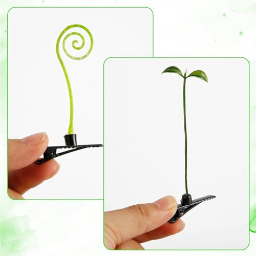100pcs Bean Sprout Hair Clips Curved Plant Hair Clips Funny Cute Grass Hair Clips Hairpin, Sprout Barrette Hair Accessories - Image 3