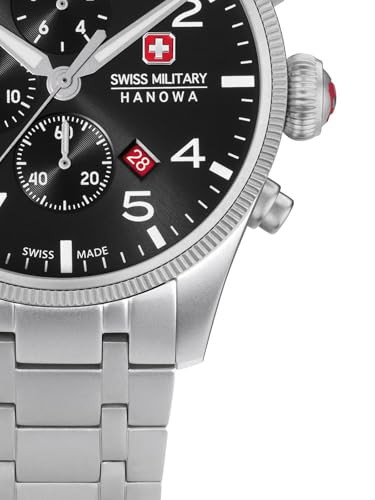 Image of Swiss Military HANOWA Thunderbolt Chrono Black Round DIAL Analog Watch for Men -SMWGI0000405