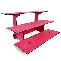 3-Tier Straight Retail Table Display Stand with Shelves for Products | 3 Step Straight Display Rack for Counter Top, Craft Shows, Farmers Market, Trade Shows, Pop ups, Soap Display, Candles