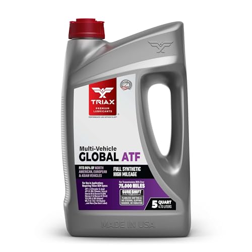 TRIAX Multi-Vehicle Global ATF Full Synthetic | Compatible with Honda DW-1, Dexron III, Dexron VI, Mercon V, Nissan Matic, ATF +4, TES 295 & More | OEM Grade Automatic Transmission Fluid (5 Quart)