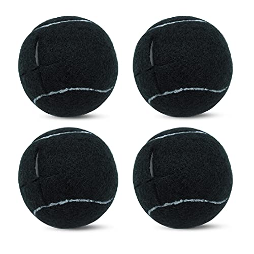 Magicorange 4 PCS Precut Walker Tennis Balls for Furniture Legs and Floor Protection Heavy Duty Long Lasting Felt Pad Glide Coverings (Black)