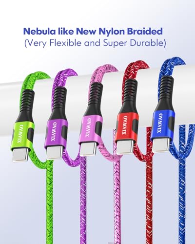 Image of XIAWAO USB to USB C Cable, (3ft 5-Pack) for iPhone 17 /17 Pro /17 Pro Max /17 Air /16 /16e /16 Pro /16 Pro Max /15 /15 Pro /15 Pro Max Charger Cord Fast Charging, for Galaxy S25 S24 A56 A55 A36 A26 A16, Moto