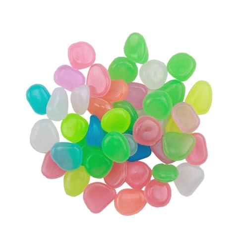 300 Lumineuses Cailloux, Galet Lumineux, Caillou Phosphorescent, Galets Lumineux Cailloux, Galets Brillants Décoratifs pour Extérieur Jardin Aquarium Galets...