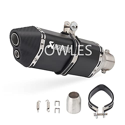 OWLES バイクマフラー スリップオンマフラー バイクサイレンサー 汎用 370mm 50.8mm ステンレス オートバイ バッフル エキゾーストパイプ 排気管 (P)