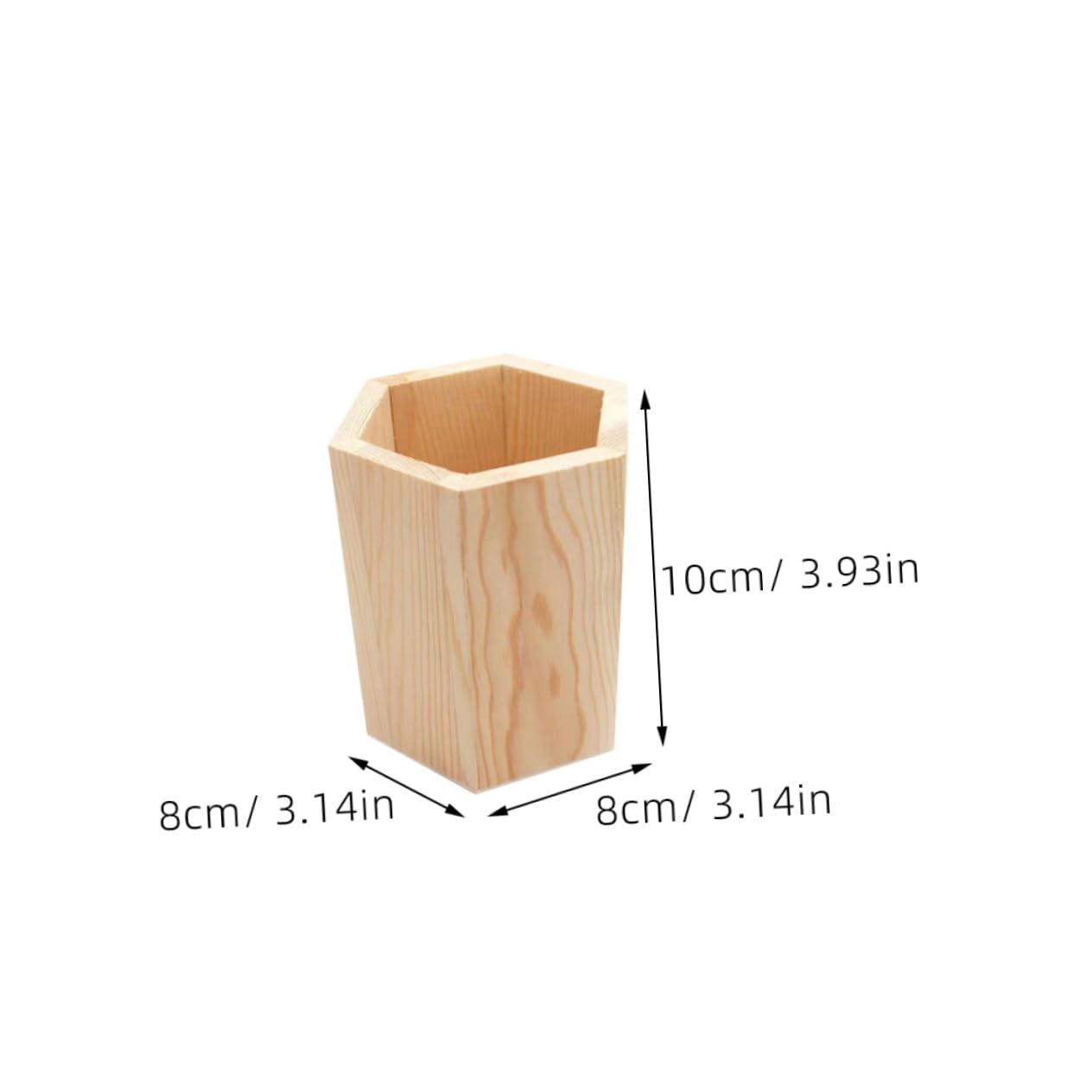 NUOBESTY 8 pièces Porte Stylos Bois de Pin Pot Hexagonal Multifonction pour Bureau Organiseur pour Pinceaux Maquillage Plantes Succulentes et Accessoires de Travail