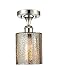 Innovations 516-1C-PN-G116 Cobbleskill 1 Light Semi-Flush Mount Part of The Ballston Collection, Polished Nickel
