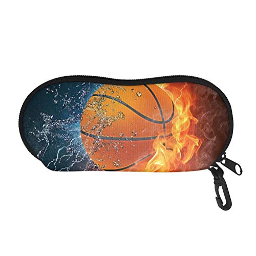 AFPANQZ Estojo de óculos de sol com mosquetão para pendurar, portátil, neoprene com zíper, estojo macio e leve, Basquete, tamanho �nico