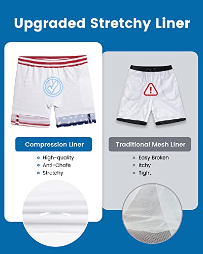 Image of maamgic 2 in 1 Mens Swim Trunks 7 Inch Swim Shorts Swim Suits Board Shorts