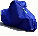 【Fácil de guardar】: la funda para motocicleta se despliega y se pliega fácilmente. En la bolsa de almacenamiento incluida puede guardar la funda para motocicleta cuando no la utilice.