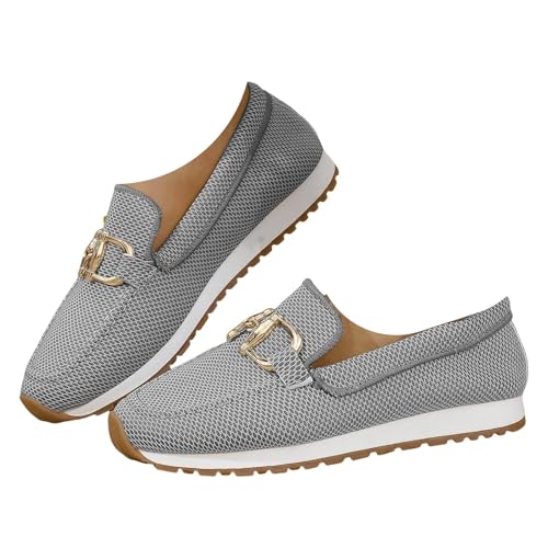 Orthopedic Loafer Sneakers for Women, Business Non-Slip Walking Boat Shoes, Comfortable Sneakers, Slip-On Sneakers (24.5 cm,Blac