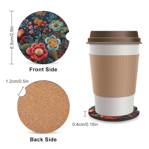 Portavasos para carro con diseño flores y bayas 2 pack miniatura 2