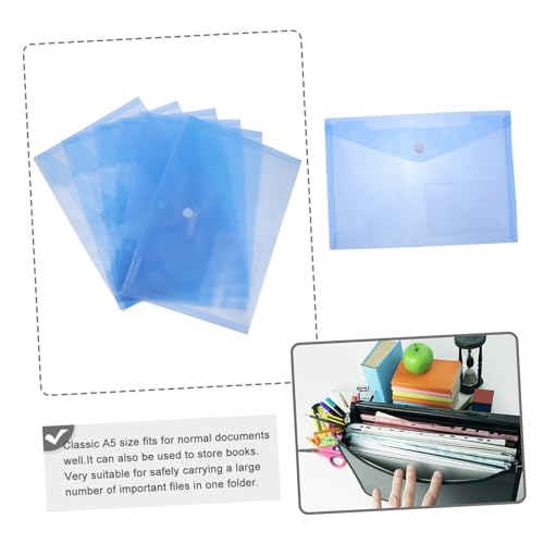Pochette pour documents A4 anti déchirure en PP transparent bleu - 7