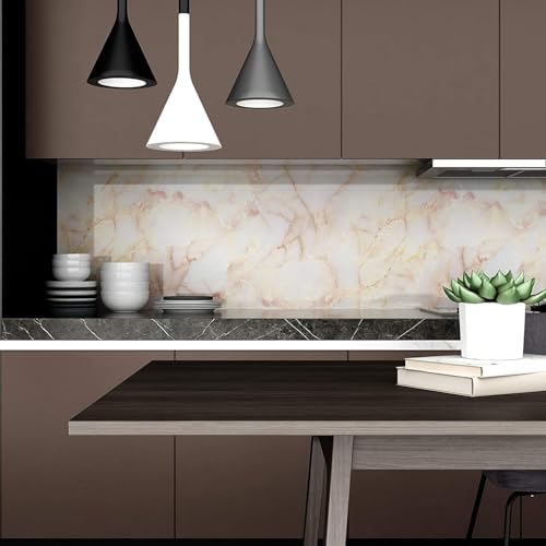 Image of Barebeauty 60 x 200 cm Kitchen Wallpaper, Self Adhesive Oil Proof Waterproof Wall Sticker for Kitchen, Anti-Mold Heat Resistant Backsplash Wall Covering (Pack of 6, 77.52 Sq. Ft. Approx)