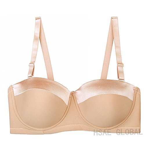 Image of Women's Strapless Bra B /C /D /DD /DDD /G 1 /2 Cup Seamless Plus Size Balconette Bra H059