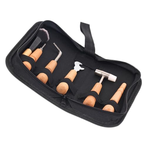 Alasum 1 セット ギターリペアキット 器具洗浄ブラシ クリーニングキット クリーニング用品キット クリーニングツール ギター修理用品 ギターレンチ ギターピック ギター用品 木