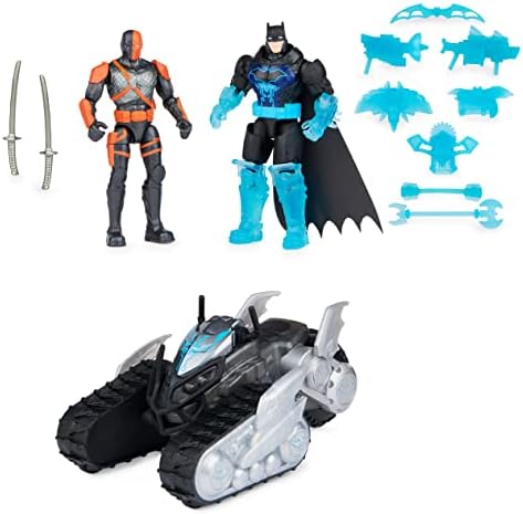 DC Comics Batman Bat-Tech Crawler Vehicle, Amazon Exclusive Batman and Deathstroke 4-inch Action Figures and Accessories (Only Available On Amazon)