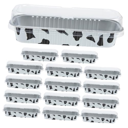 Mikinona 15Pcs Aluminum Foil Pans with Lids Cake Containers for Baking Barbecue and Meal Prep for Parties and Gatherings Easy to Handle and Store