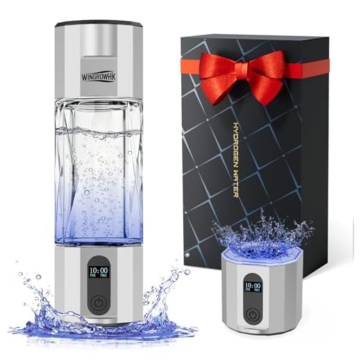 Ultra Hydrogen Water Bottle Generator, 8000PPB Hydrogen Water Ionizer Generator -Upgrade SPE & PEM Tech, Portable High Concentration Hydrogen Rich Water Machine, Food-Grade PC(Grey)
