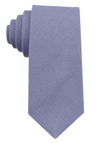 Image of Mens Solid Linen Ties - Slim Pattern Necktie for Men Wedding Groomsmen