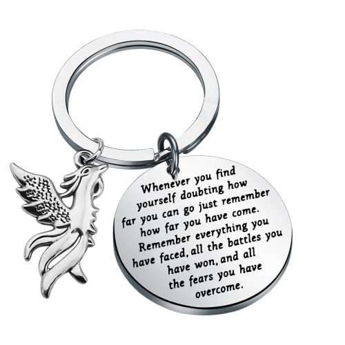 TIIMG Rising Phoenix Inspirational Gifts Phoenix Keychain New Beginning Jewelry Gift For Women Wife Lover (Phoenix whenever).
