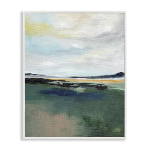 Cloudy Distant Beach Shore, 16 x 20 Inch Framed Giclée Print