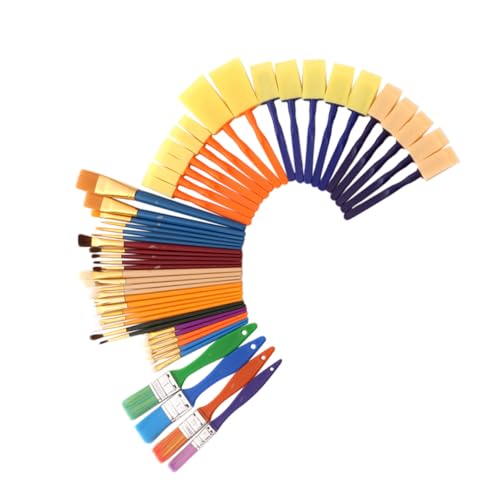iplusmile Pinceles de Pintura para Cerdas de Nylon Cerdo y Caballo Esponja Incluida Herramienta de Dibujo para Educación Temprana Guarderías y Manualidades DIY