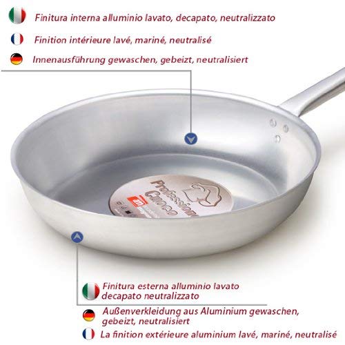 Padella saltapasta in alluminio uso professionale da cucina ristorante, 36 cm