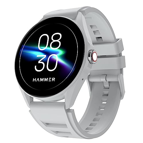 Hammer Cyclone 1.39″ Round Dial Smart Watch with Calling Function, High Refresh Rate, Multi Sports Modes, Spo2, HR, Voice Assistant (Ash Grey)