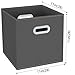 Yunkeeeper storage bins Cubes, Fabric Cube Organizer with Handle, Foldable Cube Bins for Cloth or Accessary Storage, 11x11x11, Set of 3,(Gray)