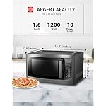 TOSHIBA ML-EM45P(BS) Countertop Microwave Oven with Smart Sensor and Position Memory Turntable, Function, 1.6 Cu.ft 13.6" Removable Black Stainless Steel, 1200W - Image 2