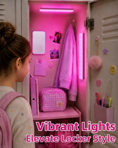 Image of EZVALO Color Changing Locker Light, Bookshelf Light with Remote | Wireless, Magnetic, DIY,1800mAh Rechargeable Battery, for Display Cabinet, Kitchen, Shelves, Home Bar, 2Pack