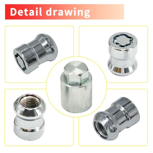 Image of Wheel Lock Lug Nut Set Compatible with Honda CR-V 2007-2025 Civic 2016 Accord 2008-2012 Replace 08W42-SCV-101,08W42-SCV-102,08W42-SCV-100, PREO-CV3-066, PREO-HRV-045, PREO-INS-055