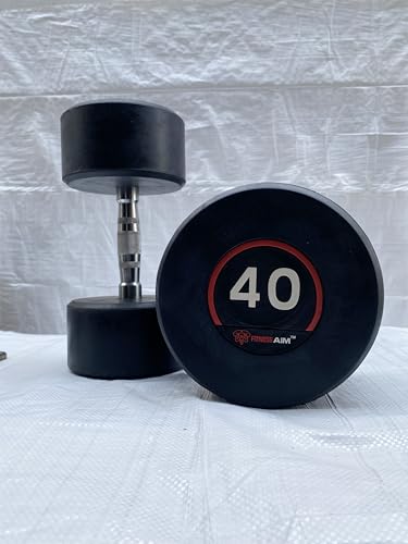 Image of Bouncer Dumbbells for Gym & Home Use - Stainless Steel Dumbbells - Cast Iron & Rubber Coating | Wide Grip & Premium Looks (WEIGHT (40KG X 2))