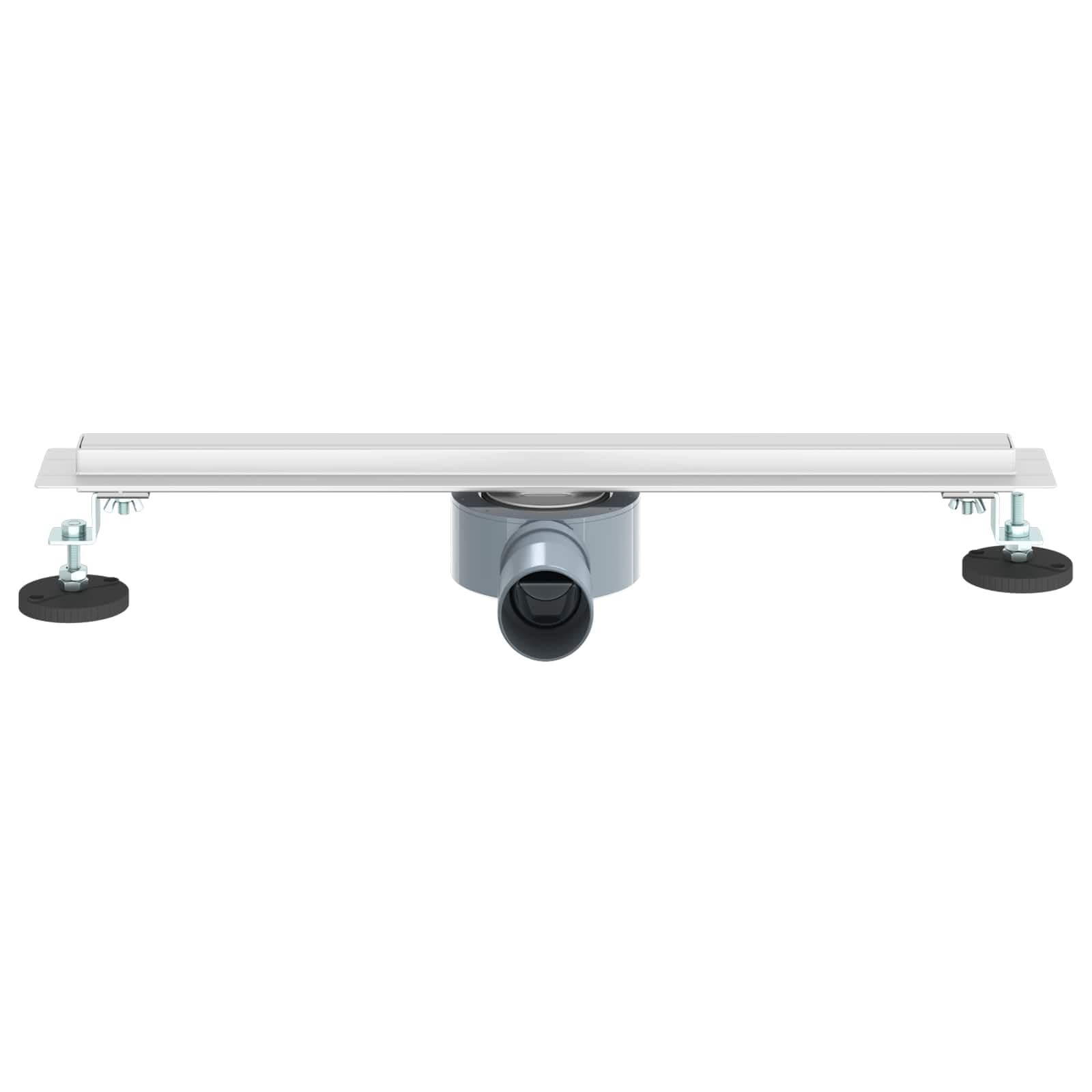 Canalina per doccia, 50 cm, in acciaio inox 304, scarico a pavimento con attacco girevole a 360°, altezza regolabile, profilo piastrelle, scarico doccia
